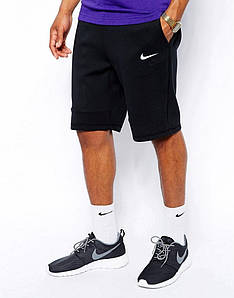 Шорти спортивні чоловічі з логотипом Nike. Трикотажні капрі, бриджі з принтом Найк з кишенями