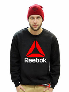 Світшот чорний REEBOK ( Рібок ) ( кольорове лого ) "" В стилі Reebok ""