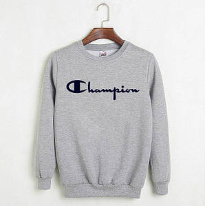 Світшот сірий Champion ( Чемпіон )( чорне лого ) "" В стилі Champion ""