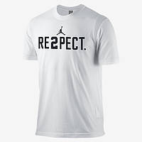 Футболка белая с логотипом Air Jordan Respect Джордан Респект мужская летняя