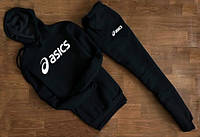Спортивный чёрный костюм Asics с капюшоном