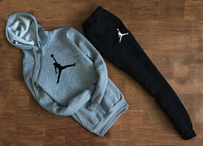 Спортивний костюм Jordan сірий світшот з капюшоном (великий знак) "" В стилі Jordan ""
