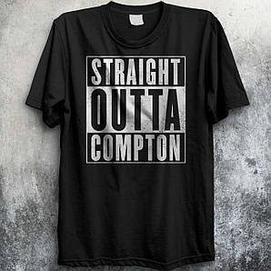 Чоловіча чорна Футболка STRAIGHT OUTTA COMPTON "" В стилі Little Compton ""