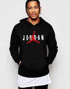 Худі Jordan HOODIE чорне Світшот з капюшоном принт Джордан Чоловіча спортивна кофта Кенгуру з капюшоном