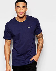 Спортивна Футболка Найк із логотипом Nike темно-синя Підберемо футболку на чоловіка, хлопчика, підлітка