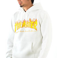 Худи Thrasher HOODIE Кенгуру мужская белая Толстовка с логотипом Трашер Кофта спортивная мужская Трешэр