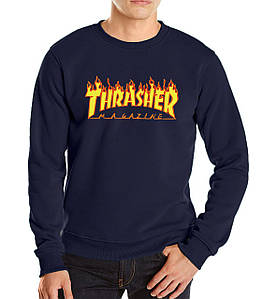 Світшот синій Thrasher Magazine| Кофта Thrasher Magazine "" В стилі Thrasher ""