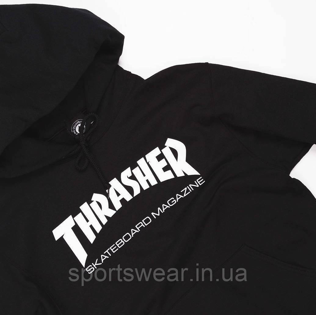 Худи женское Thrasher Skateboard Magazine Толстовка с принтом Трешер Летняя, Зимняя Капюшонка черная Трэшар - фото 5 - id-p1313237636