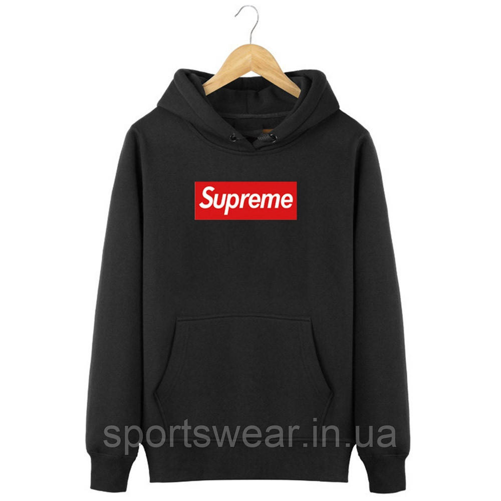 Худи Суприм женское HOODIE Supreme Кофта с капюшоном спортивная черная Кенгуру с принтом Супрем Пайта Сьюприм - фото 4 - id-p1313237667