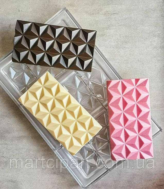 Грані плитка пірамідальна полікарбонатна форма для шоколаду, фото 1