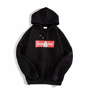 Худі Supreme + Ripndip чорне з логотипом, унісекс (чоловіче, жіноче, дитяче)