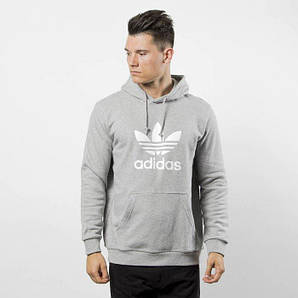 Худі Adidas Old School сіре з логотипом, унісекс (чоловіче, жіноче, дитяче)