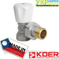 Кран радіаторний кутовий верхній Koer (Чехія)