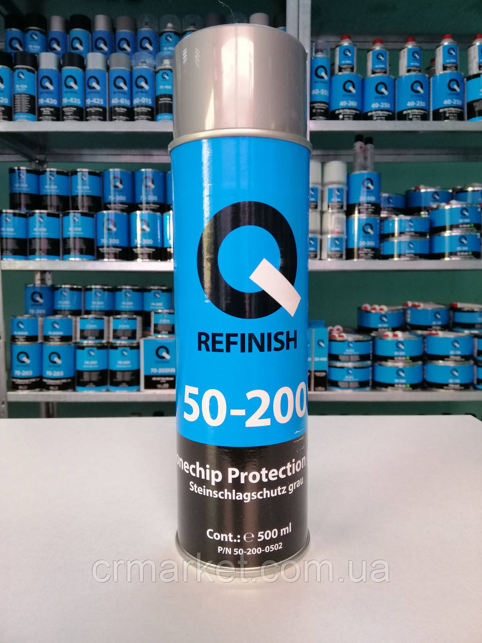 Антигравійне покриття в аерозолі сіре (500мл), Q-REFINISH 50-200, фото 1