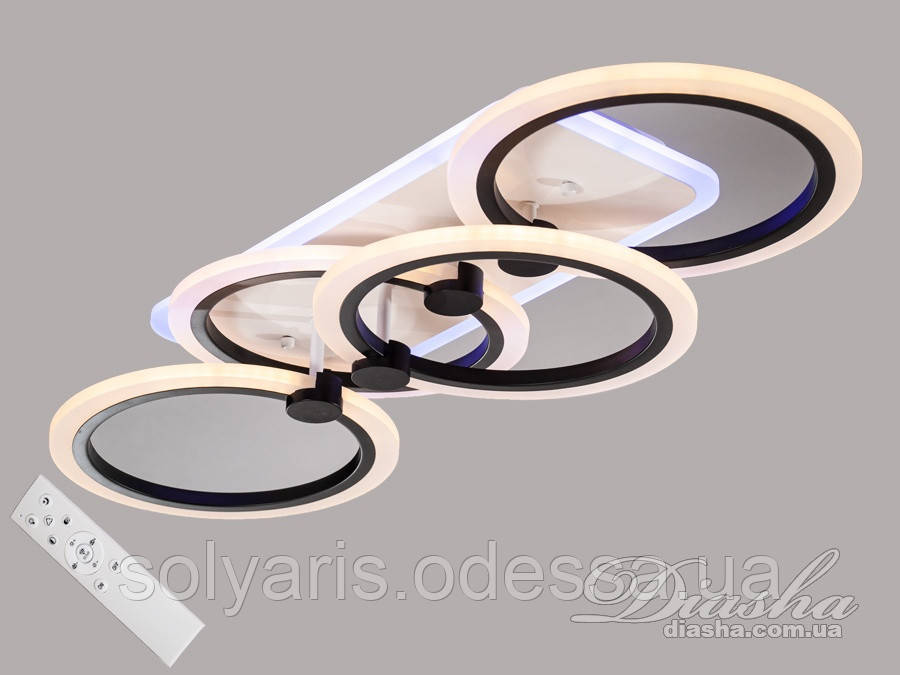 Стельова LED-люстра 80W MX222374/2+2MC LED 3color dimmer( чорна,біла), фото 1