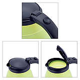 Чайник складаний електричний силіконовий 0,5 л., зелений з чорним KM-1723, фото 5