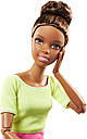 Лялька Барбі йога афроамериканка безмежні руху жовтий топ Barbie Made to Move Doll Dark Hair FTG83, фото 4