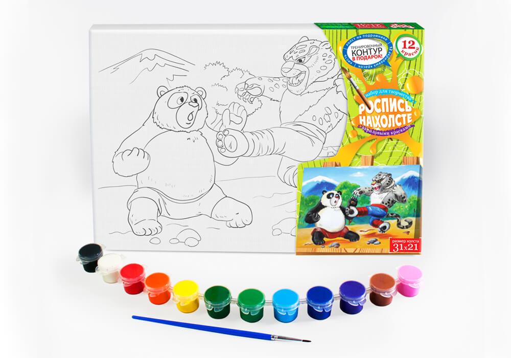 Розмальовка на полотні серія 1 Danko toys PX-01-01 розпис набір для дитячої творчості 21*31 см фарби кисть