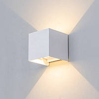 Архітектурний світильник Feron DH012 білий IP54 2*3w 450Lm 4000к 100*100*100мм