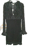 Чорне вихідне плаття з дорогої мереживної тканини Sagaje