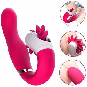 Вібратор подвійний з пропелером для клітора і точки G Magic Tongue USB