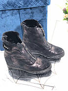 Жіночі черевики зима Vensi V4 на танкетці попереду змійка, фото 5