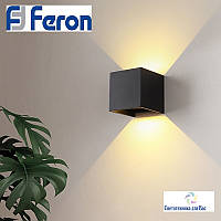 Архитектурный светильник-бра Feron DH012 черный IP54 2*3w 100*100*100мм с регулировкой угла свечения