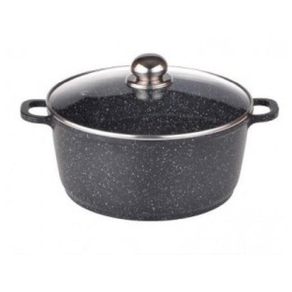 Каструля з мармуровим антипригарним покриттям Benson BN-305 (2.2 л) | казан з кришкою прямої форм, фото 1