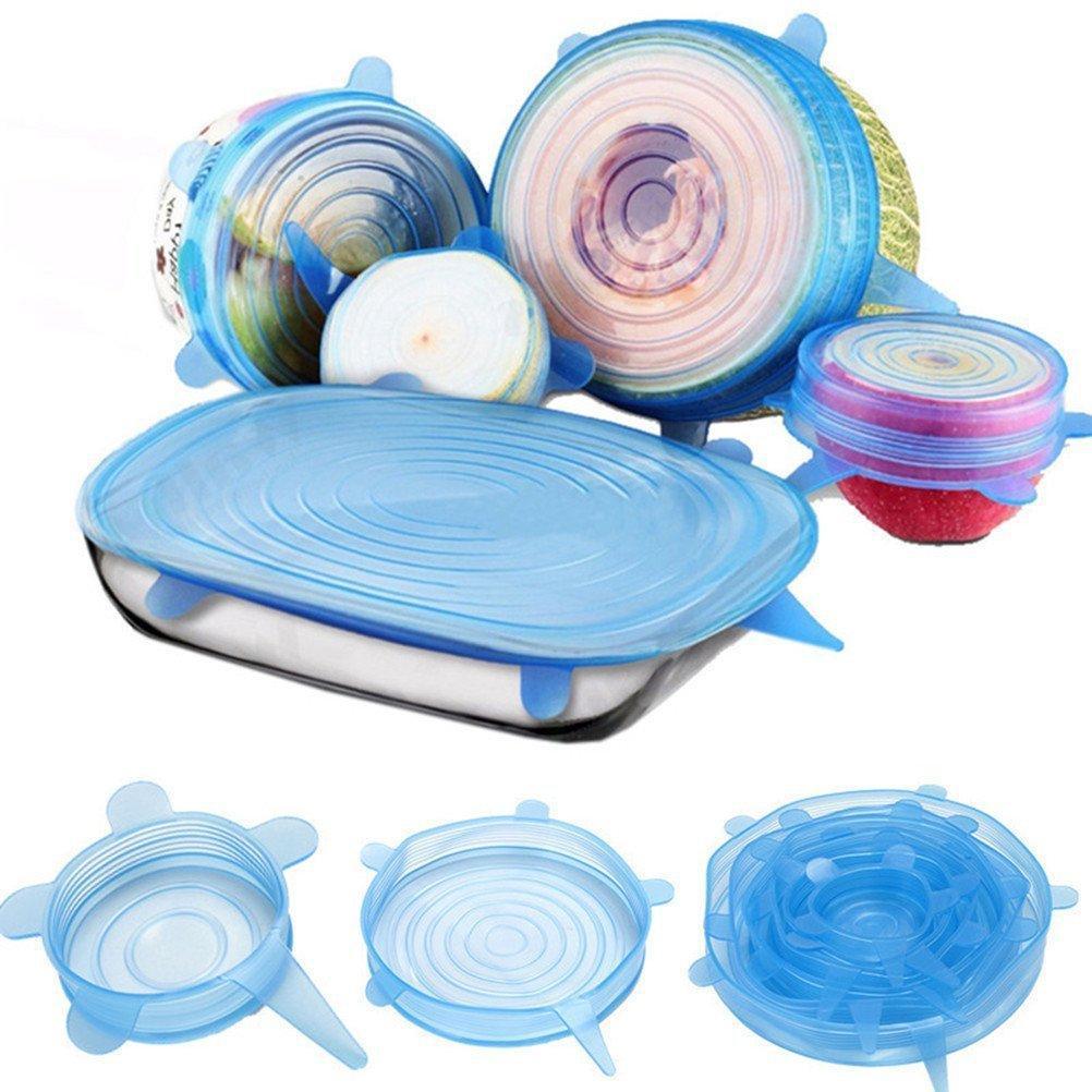 Силіконові кришки Silicon Lids 6pcs | Набір силіконових плівок для зберігання продуктів (6 шт)