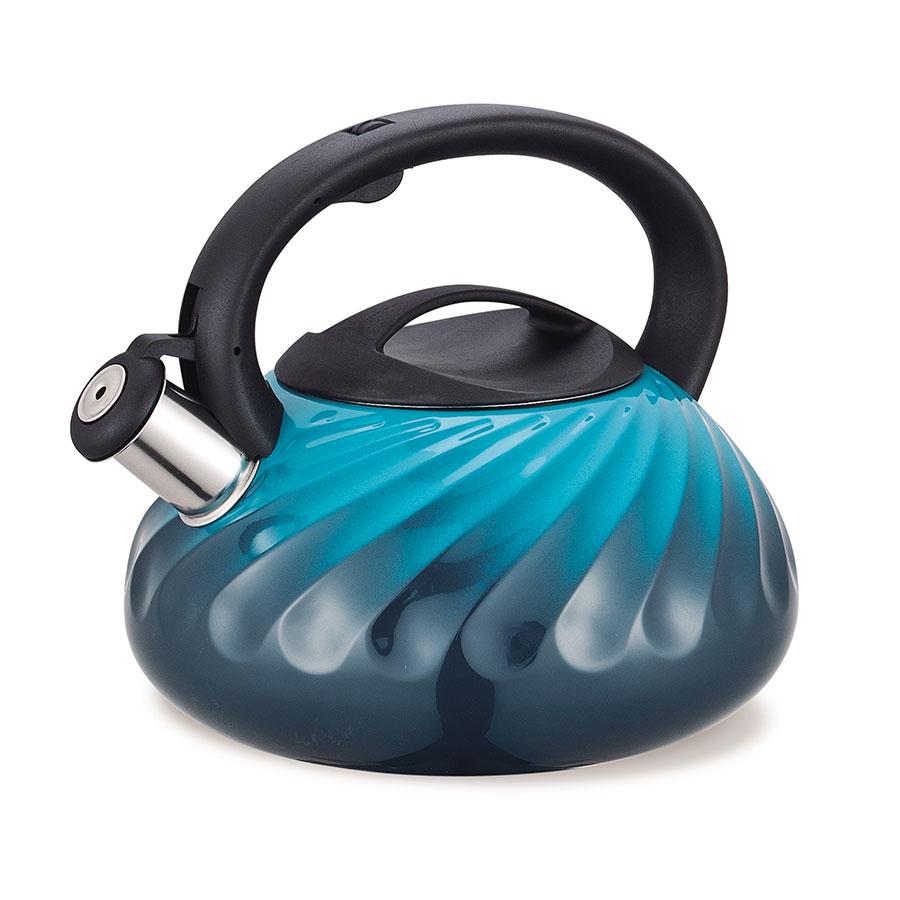 Чайник для плити Maestro MR-1321-Blue зі свистком 3 л | Чайник із нержавіючої сталі Маестро