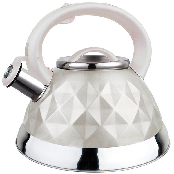 Чайник зі свистком з нержавіючої сталі Maestro MR-1311 (3 л) білий | металевий чайник Маестро, Маестро