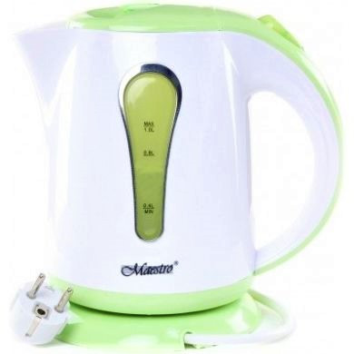 Чайник Maestro MR-028 білий з зеленим (1 л, 1000 Вт) | електричний чайник Маестро, Маестро
