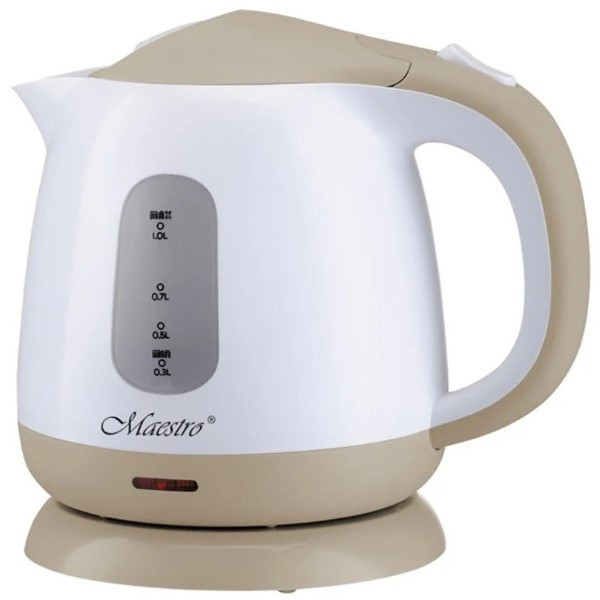 Чайник Maestro MR-012 білий з коричневим (1 л, 1100 Вт) | електричний чайник Маестро, Маестро