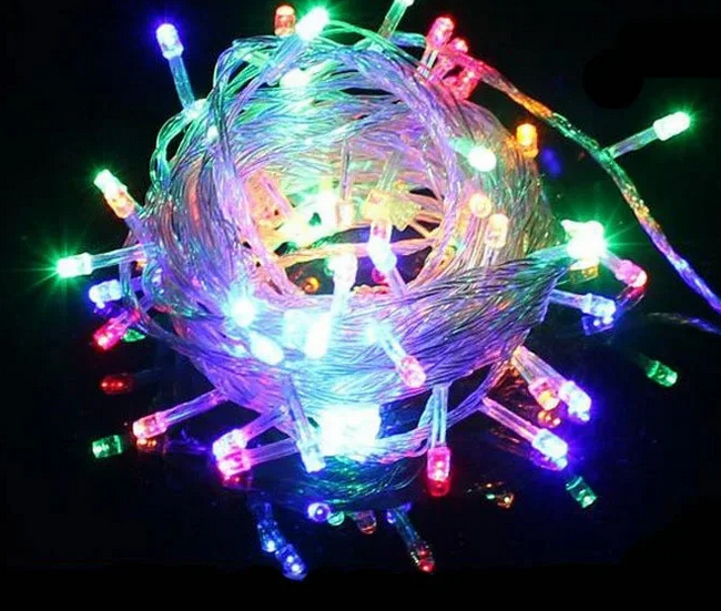 Світлодіодна гірлянда Xmas LED 100 M-1 Мультикольорова RGB COLOR, фото 1