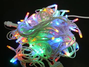 Гірлянда різнобарвна 100LED 10м RD-7071 вулична білий провід | Новорічна світлодіодна гірлянда RGB