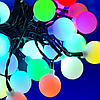 Гірлянда різнобарвна кулька 28LED 5м (флеш) Чорний дріт RD-7100 | Новорічна світлодіодна гірлянда RGB, фото 4