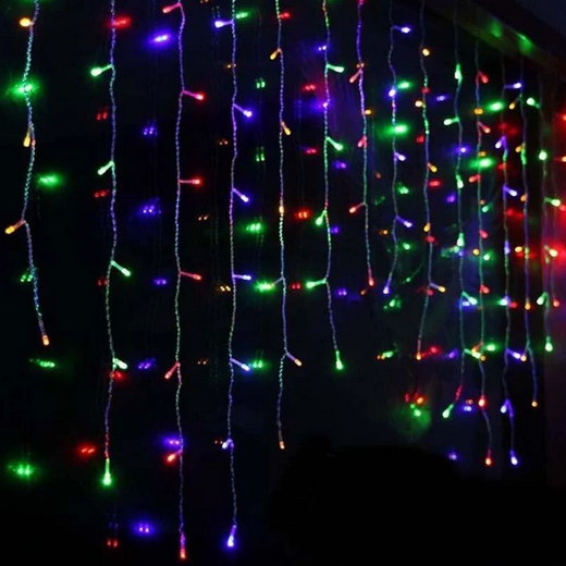 Гірлянда штора 144LED 2х2м RD-087 різнобарвна | Новорічна світлодіодна вулична гірлянда