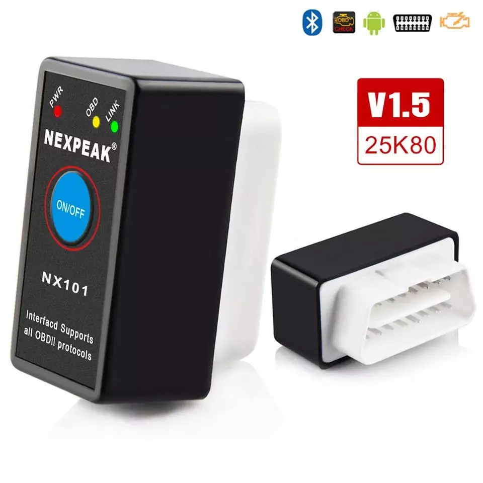 АВТОСКАНЕР NEXPEAK NX101 Pro ELM327 OBD2 PIC1825K80 V1.5 Bluetooth ELM 327 Android з кнопкою включення