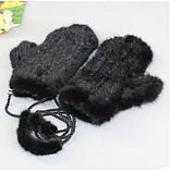 Норкові рукавиці, рукавиці норкові. Хутряні рукавиці з хутра норки чорні, фото 8