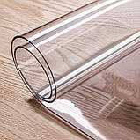 Скатертина м'яке силіконове скло захист для столу і меблів Soft Glass (1.3х1.4м) товщина 1.5 мм Прозора, фото 4