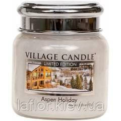 Аромасвічка ТМ Village Candle Святковий Аспен (час горіння 25 годин). Ароматні подарунки. Подарунки для дому, фото 1