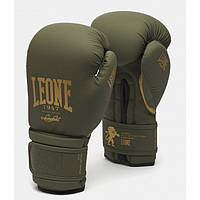 Кожаные боксерские перчатки Leone Mono Military 12 унций зеленый милитари