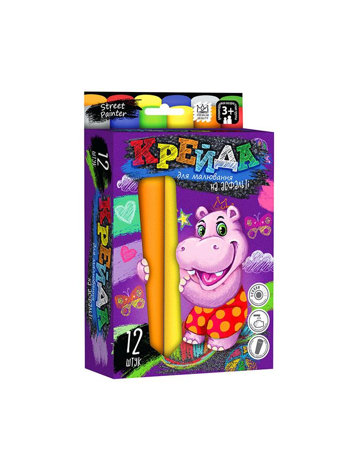 Набір крейди для малювання великий 12 шт. Danko Toys MEL-01-06U кольорова дитяча творчість креатив для дітей