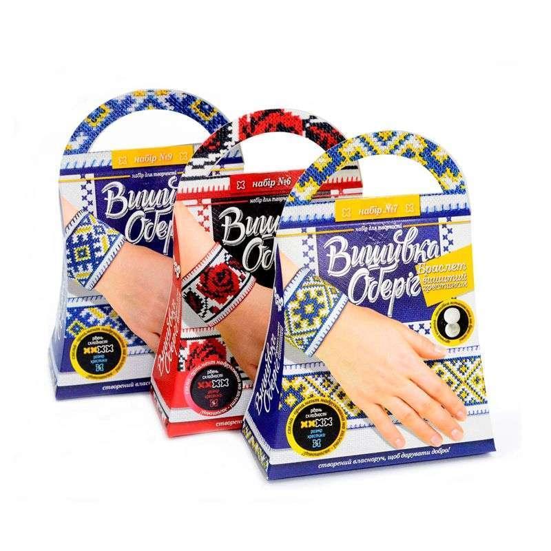 Вишивка-оберіг браслети Danko Toys BRV-01 набір для дитячої творчості заготівля муліне голка застібка для дітей, фото 1
