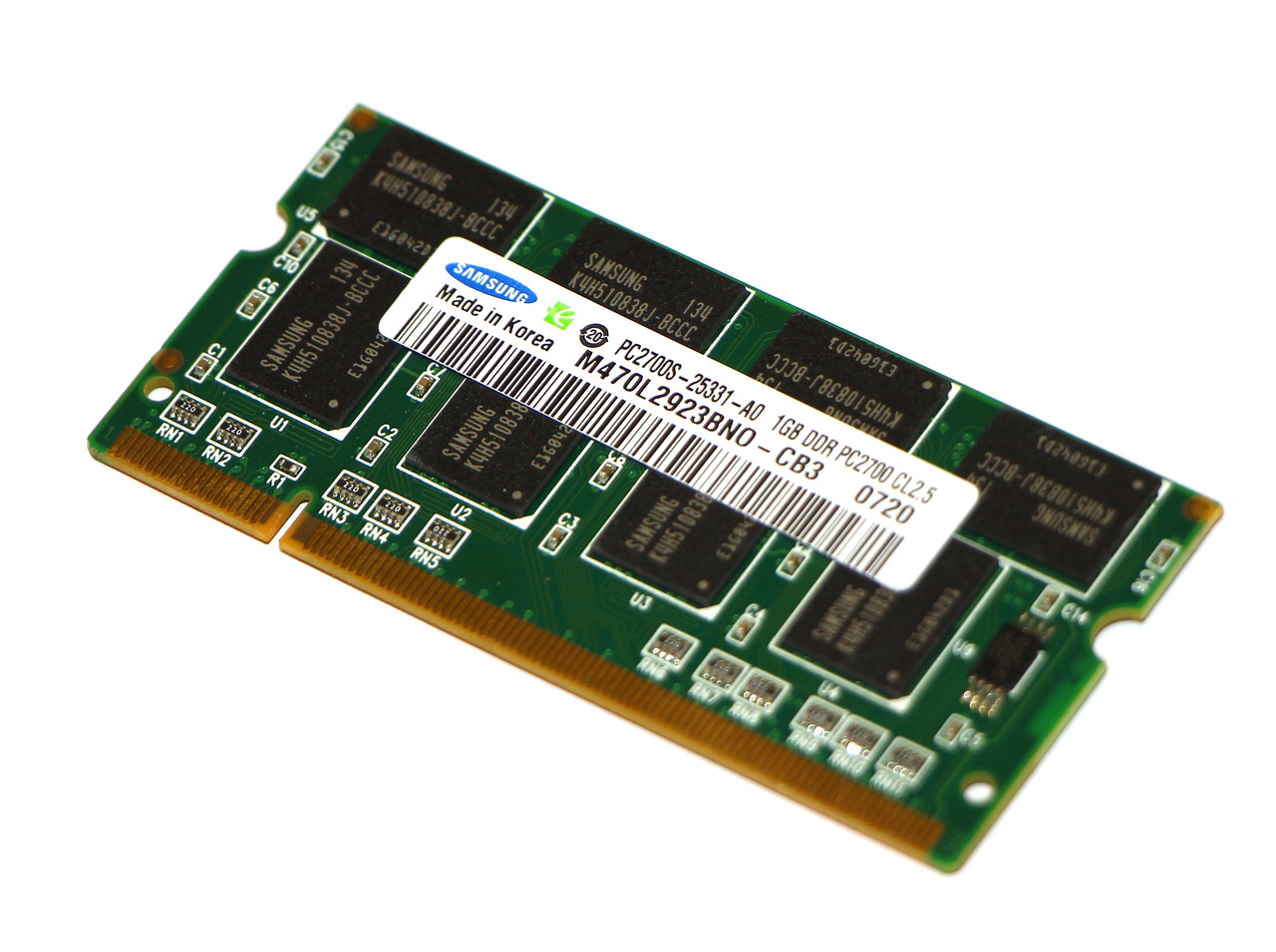 Оперативна пам'ять для ноутбука DDR1 DDR Samsung1Gb 333MHz PC2700 SoDIMM
