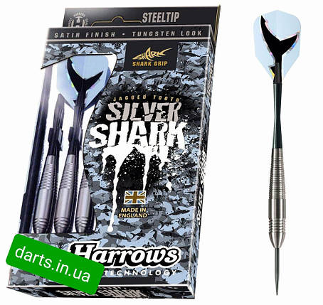 Дротики для гри в дартс з нікелю Silver Shark Англія Harrows, фото 2