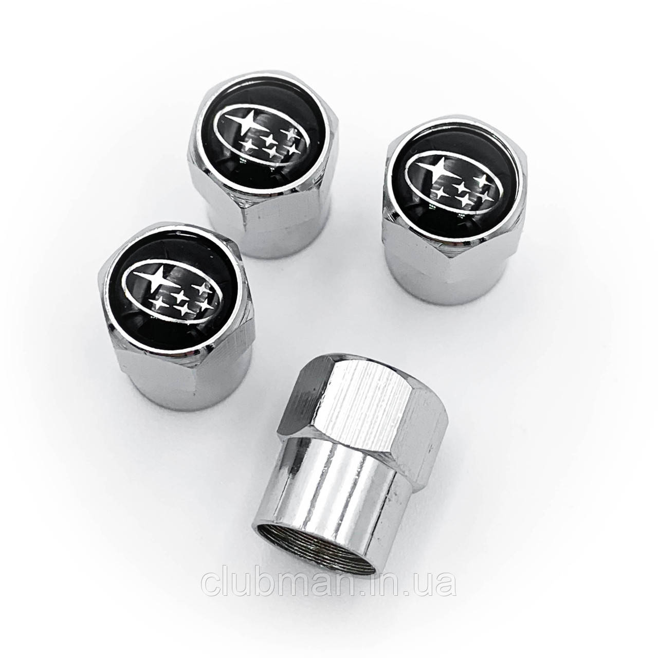 Захисні ковпачки на ніпеля Subaru 4 шт сріблясті