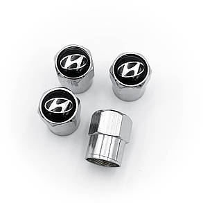Захисні ковпачки на ніпеля Hyundai 4 шт сріблясті, фото 1