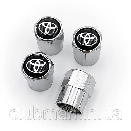 Захисні ковпачки на ніпеля TOYOTA (Тойота) 4 шт Сріблясті, фото 1
