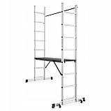 Риштування алюмінієва платформа 4в1 HIGHER 2x8 Міні-риштування Лестница-помост Драбина Стремянка Риштовка, фото 2